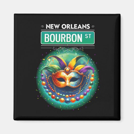 Aimant Cly New Orleans Bourbon Street Cool Fun Nola Mardi (Devant)