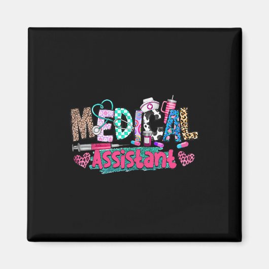 Aimant Cma Médicale Infirmière Infirmière Leopard Stethos (Devant)