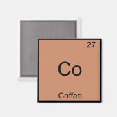 Aimant Co - Symbole de l'élément de chimie du café Funny (Recto/Verso)