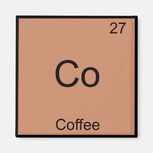 Aimant Co - Symbole de l'élément de chimie du café Funny (Devant)