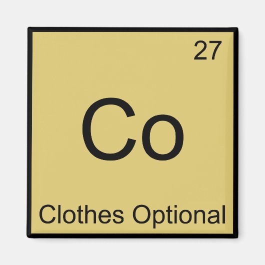 Aimant Co - Vêtements Facultatif Chimie Élément Symbole T (Devant)