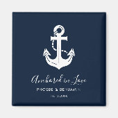 Aimant Coastal Wedding Keepsake Personalized Name & Date (Devant)