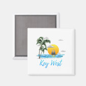 Aimant Coastère Key West Sailing Sunset (Recto/Verso)