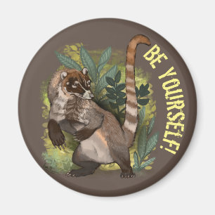 Aimant Coatamundi ou Coati noir blanc