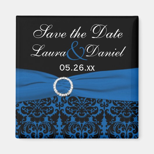 Aimant Cobalt Bleu et Noir Damas Enregistrer l'aimant Dat (Devant)