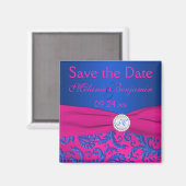 Aimant Cobalt et Fuchsia Damask Enregistrer l'aimant de d (Recto/Verso)