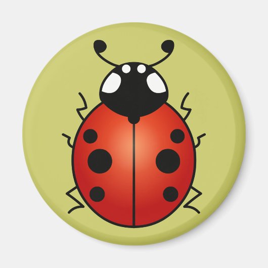Aimant Coccinelle Rouge Points Noirs Coccinelle (Devant)