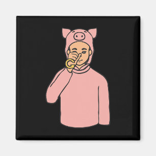 Aimant Cochon Animal ASL Geste Mains Sourde Perte d'audit
