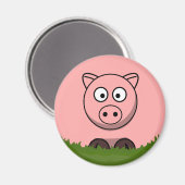 Aimant Cochon cartonné rond (Recto/Verso)