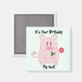 Aimant Cochon d'anniversaire (Recto/Verso)