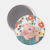 Aimant Cochon de bébé convivial | Bébé mignon animal (Recto/Verso)