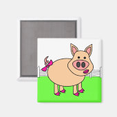 Aimant Cochon de dessin mignon (Recto/Verso)