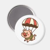 Aimant Cochon de parachutisme (Recto/Verso)