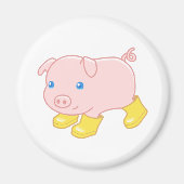 Aimant Cochon de porc mignon dans Bottes en caoutchouc ja (Devant)