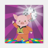 cochon disco sur la piste de danse