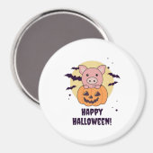 Aimant Cochon En Citrouille Cochons Doux Joyeux Halloween (Recto/Verso)
