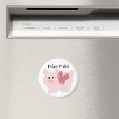 Aimant Cochon mignon avec ruban rose (In Situ (Lave-vaisselle))