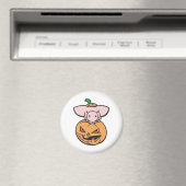Aimant cochon mignon dans citrouille jack-o-lantern (In Situ (Lave-vaisselle))
