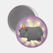 Aimant Cochon miniature d'anniversaire (Recto/Verso)