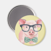 Aimant Cochon rose Hipster (Recto/Verso)