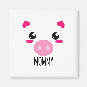Aimant Cochon Visage Kawaii Costume Halloween pour maman