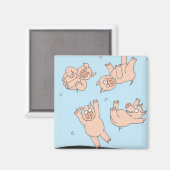 Aimant Cochons de Trampoline (Recto/Verso)