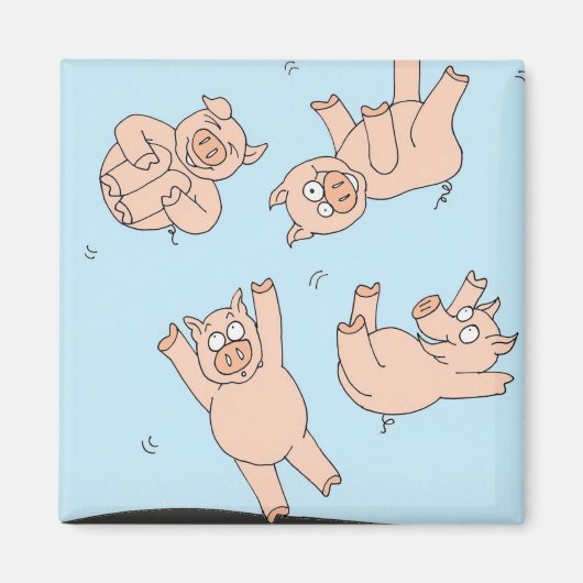 Aimant Cochons de Trampoline (Devant)