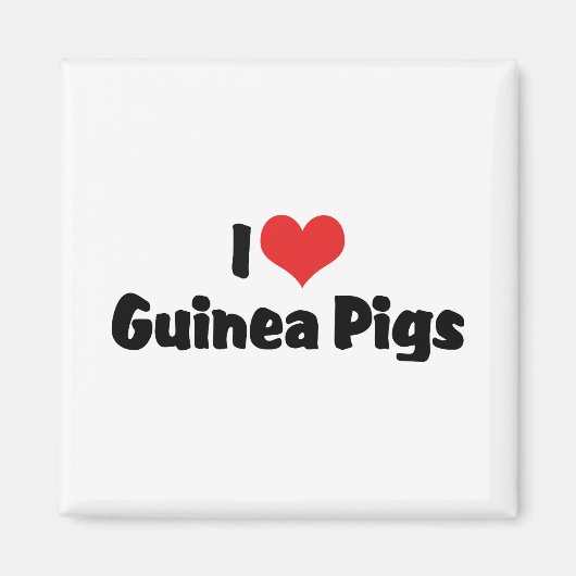 Aimant Cochons d'Inde à coeur que j'aime (Devant)