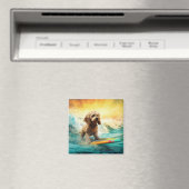 Aimant Cockapoo Beach Surf Paining (In Situ (Lave-vaisselle))