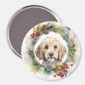 Aimant Cockapoo Christmas Wreath Festive Pup (Recto/Verso)