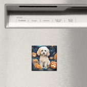 Aimant Cockapoo d'Halloween avec citrouilles effrayant  (In Situ (Lave-vaisselle))
