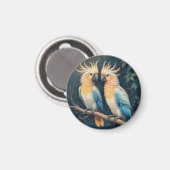 Aimant Cockatoo Parrot Couple (Recto/Verso)