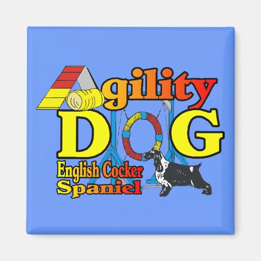Aimant Cocker anglais Spaniel Agility Cadeaux (Devant)