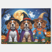 Aimant Cocker Chiens espagnols Citrouille Halloween Funny (Recto)