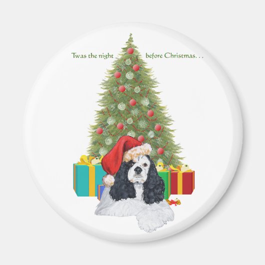 Aimant Cocker Spaniel Américain Noël (Devant)