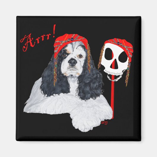 Aimant Cocker Spaniel américain Pirate (Devant)