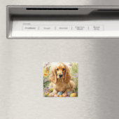Aimant Cocker Spaniel avec œufs de Pâques Vacances (In Situ (Lave-vaisselle))