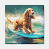 Aimant Cocker Spaniel Beach Surf Peinture (Devant)