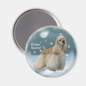 Aimant Cocker Spaniel Cadeaux de Noël (Recto/Verso)