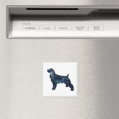 Aimant Cocker Spaniel Chien Silhouette Noir Aquarelle (In Situ (Lave-vaisselle))