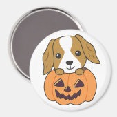 Aimant Cocker Spaniel Citrouille Chiens mignons Joyeux Ha (Recto/Verso)