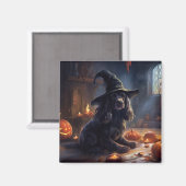 Aimant Cocker Spaniel Citrouilles Halloween effrayant (Recto/Verso)