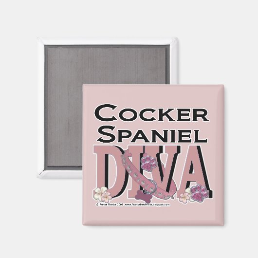 Aimant Cocker Spaniel DIVA (Recto/Verso)