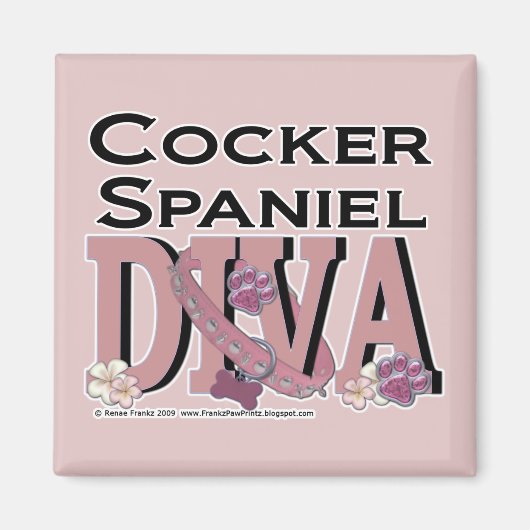 Aimant Cocker Spaniel DIVA (Devant)