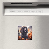 Aimant Cocker Spaniel Halloween avec citrouilles  (In Situ (Lave-vaisselle))