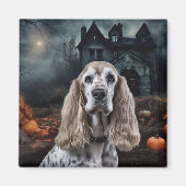 Aimant Cocker Spaniel Halloween effroi (Devant)