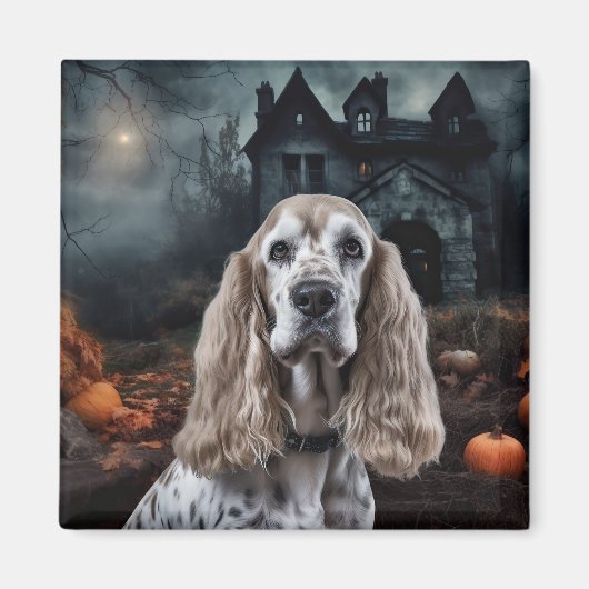Aimant Cocker Spaniel Halloween effroi (Devant)