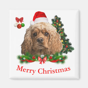 Aimant Cocker spaniel Noël