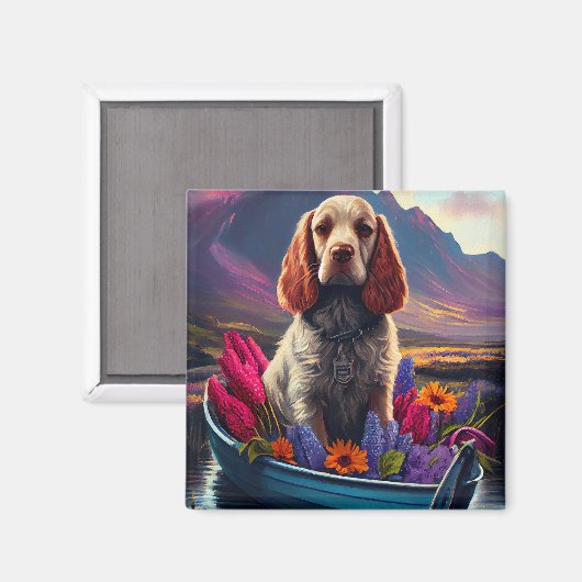 Aimant Cocker Spaniel sur une pagaie : une aventure Pitto (Recto/Verso)