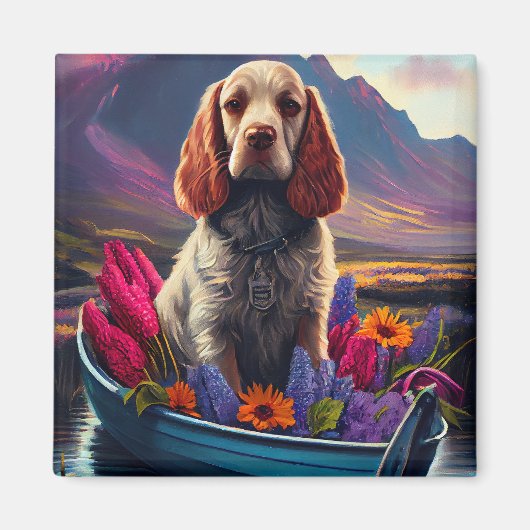 Aimant Cocker Spaniel sur une pagaie : une aventure Pitto (Devant)